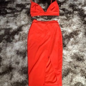 Orange 2-Piece Skirt Set🧡❤️